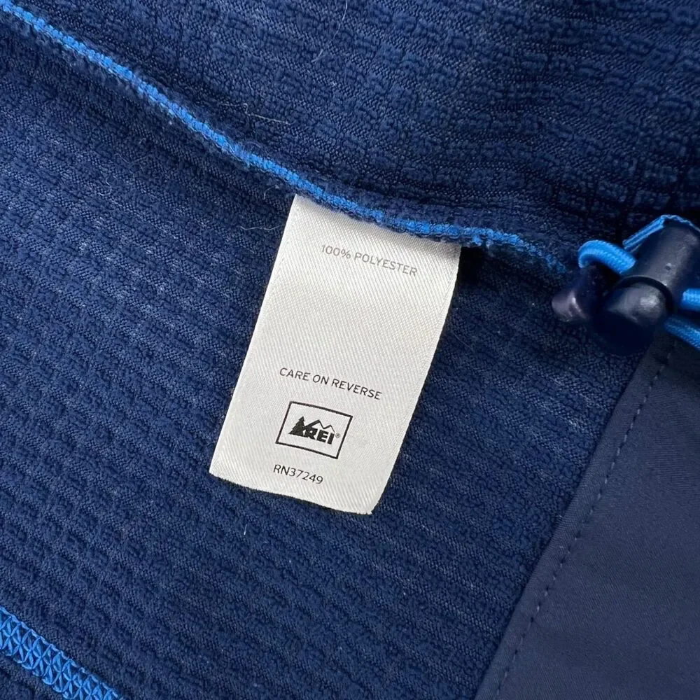 REI Men's Fleece Micro Grid Full Zip Vest Blue XXL